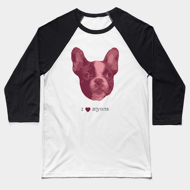 Dogs - French bulldog pink Baseball T-Shirt by PrintablesPassions